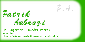 patrik ambrozi business card